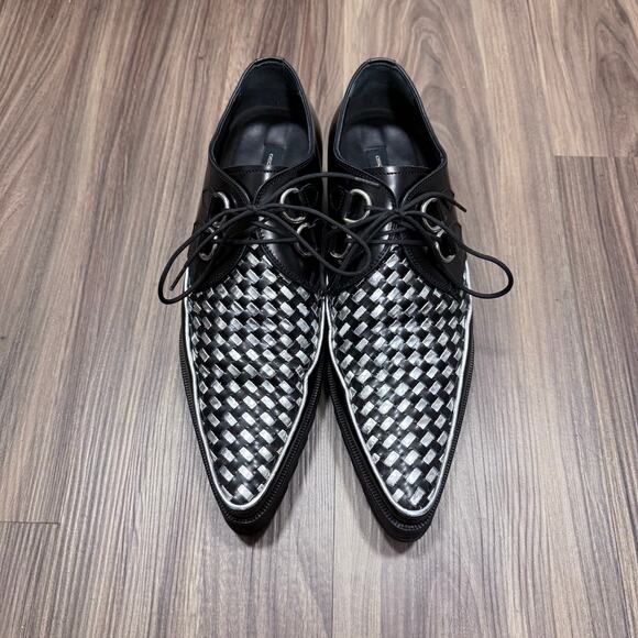 DSQUARED2 Rare Runway Lace Up Shoes Black Silver EU 41.5